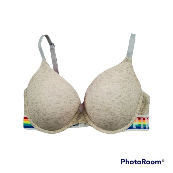 Victoria's Secret Pink Women's Wear Everywhere Push Up Rainbow Bra Size 32DD - Picture 2 of 10
